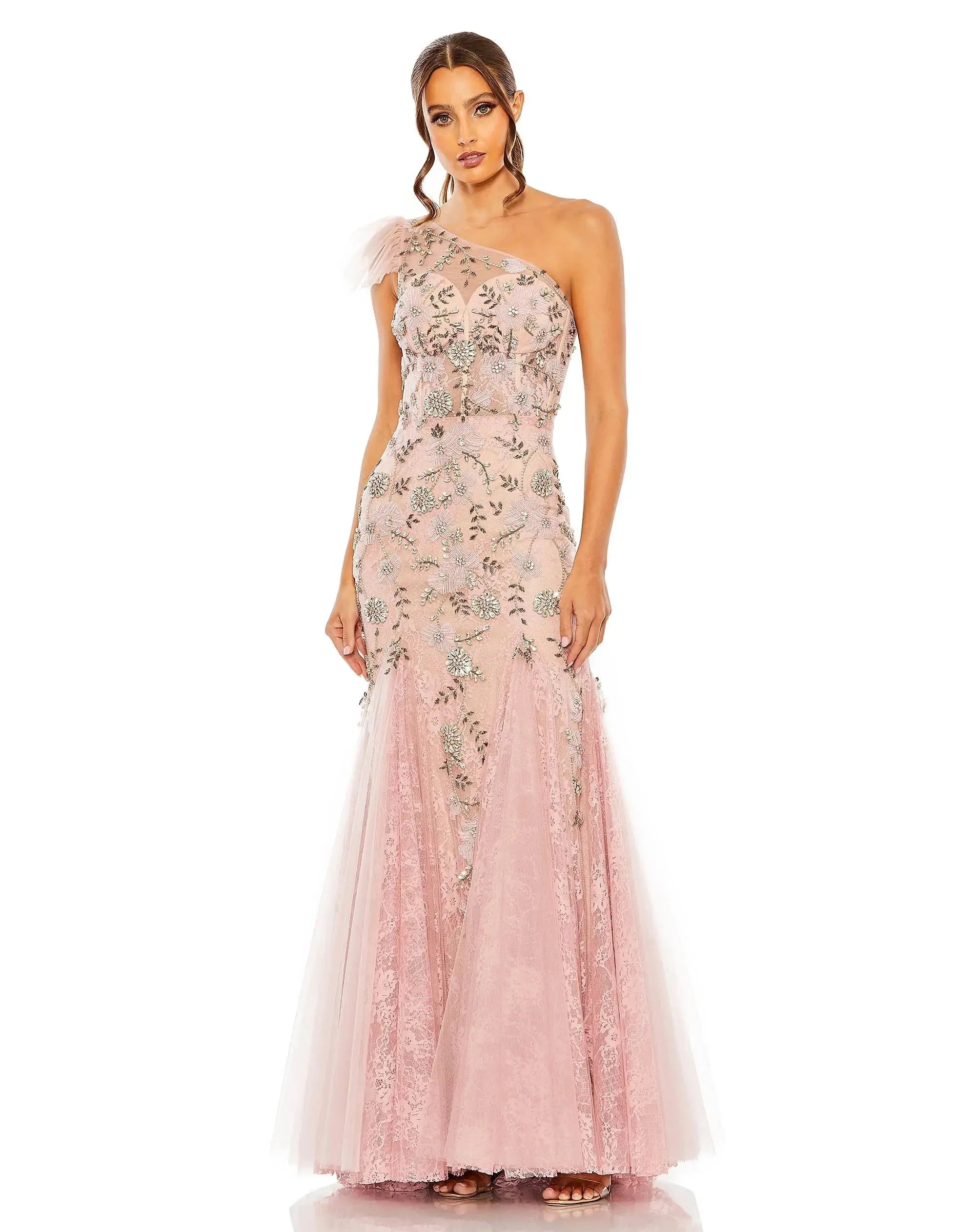 One Shoulder Embellished Mermaid Gown | One of a Kind | Sz. 2