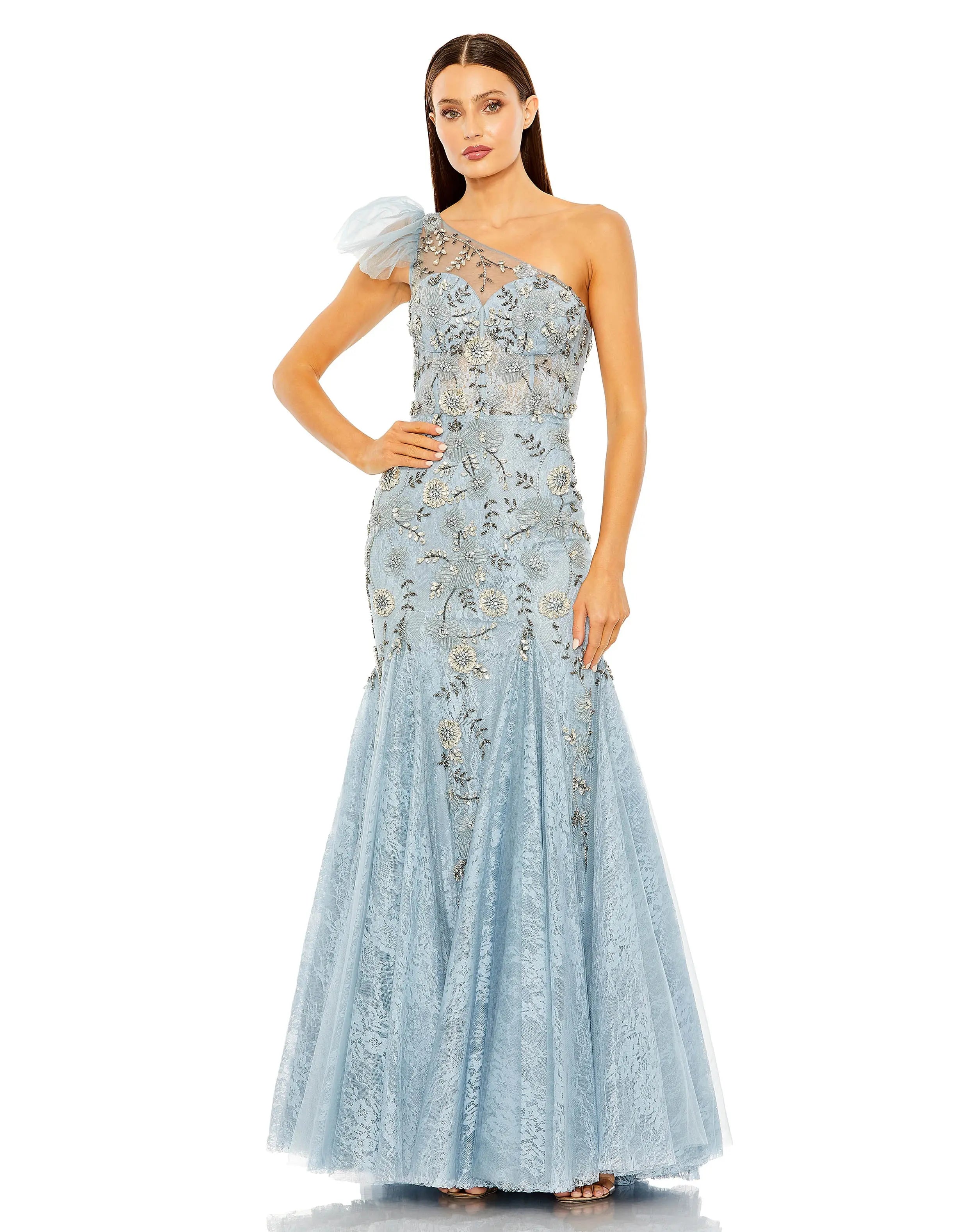 One Shoulder Embellished Mermaid Gown | One of a Kind | Sz. 2