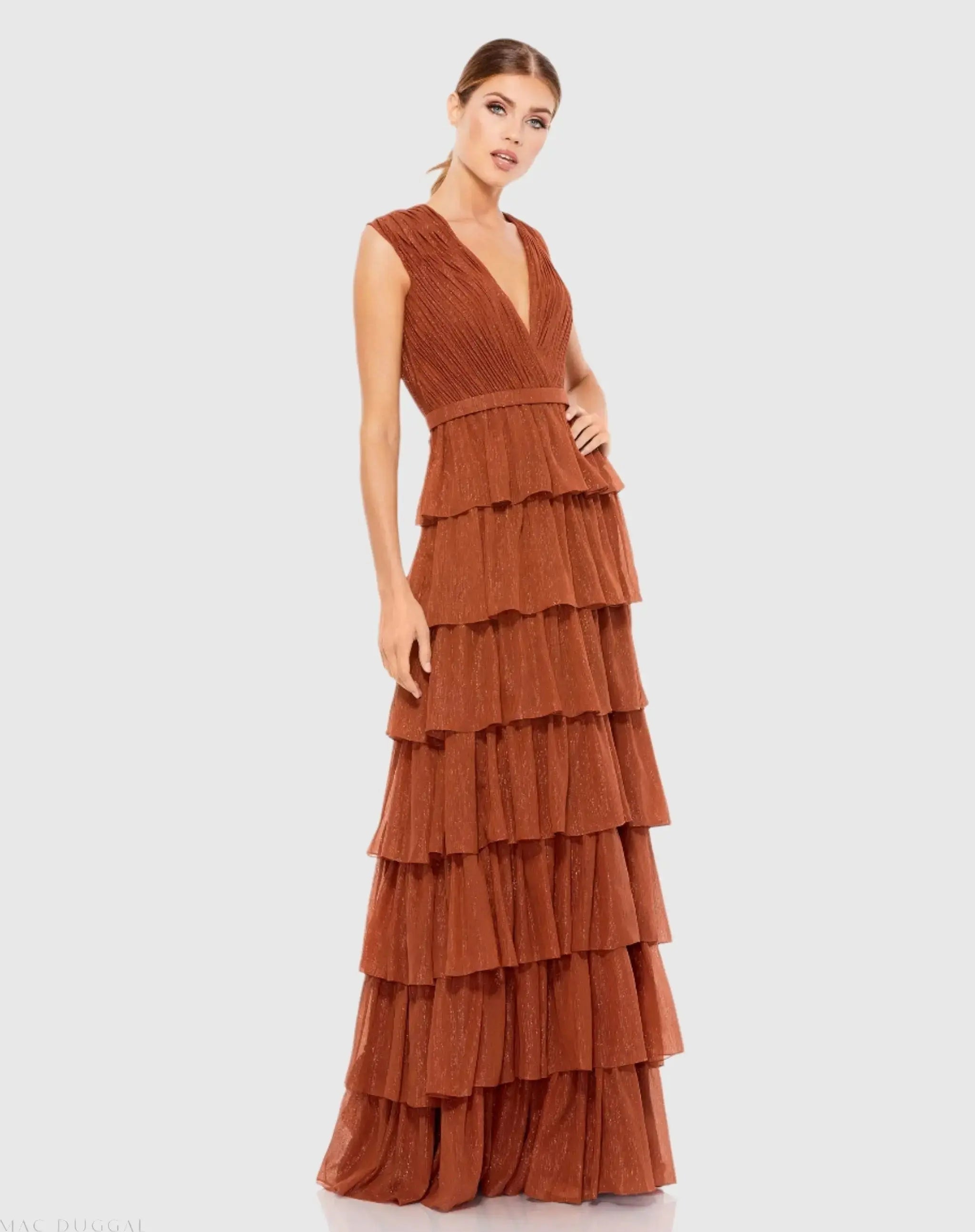 Sparkly Ruffle Layered Gown