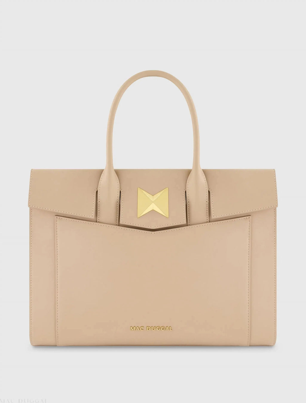 Large Leather Briefcase Bag With Gold Hardware