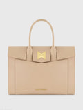Large Leather Briefcase Bag With Gold Hardware