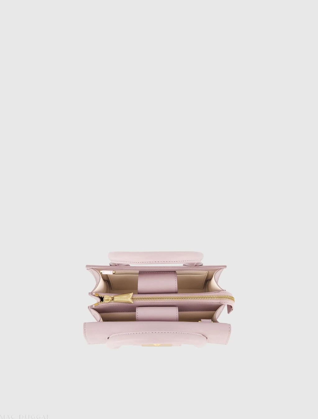 Purple Small Leather Tote Bag With Gold Hardware